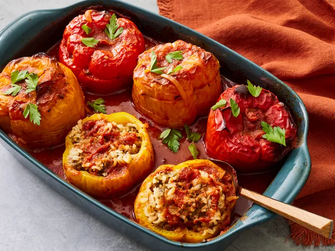 Beef and Rice Stuffed Bell Peppers
